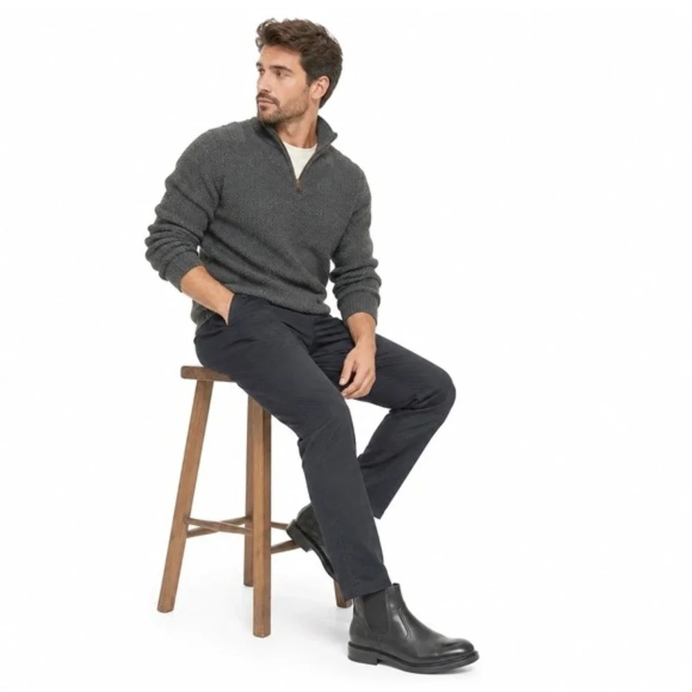 Timberland Larchmont Chelsea Boots Mens 13 Black Leather Pull‎ On Career 48-07